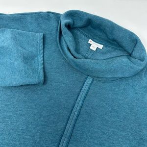 Pure J. Jill Sz M Tunic Top Cotton Blend 3/4 Sleeve Pockets Loose Turtleneck T1